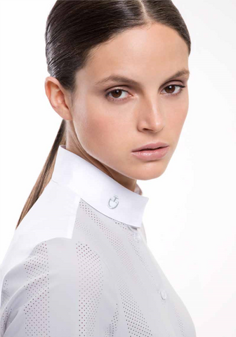 Cavalleria Toscana Vertical Perforated Shirt Short Sleeve