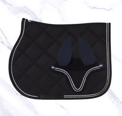 Anna Scarpati Quola Jump Saddle Pad & Zeug Ear Bonnet Set